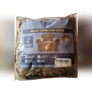 NWT H. Versailtex Brown Velvet Furniture Cover, 2 Piece, Never Used Or Opened.